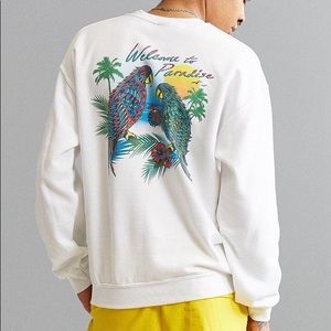 welcome to paradise white crewneck
